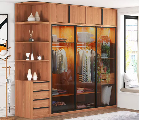 Tủ quần áo lùa cánh kính cường lực đẹp